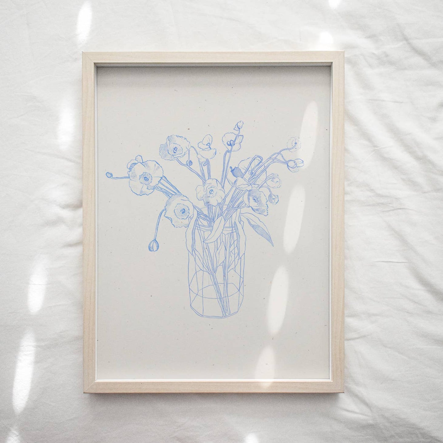 "Fleurs de Papier in Cornflower Blue" Art Print